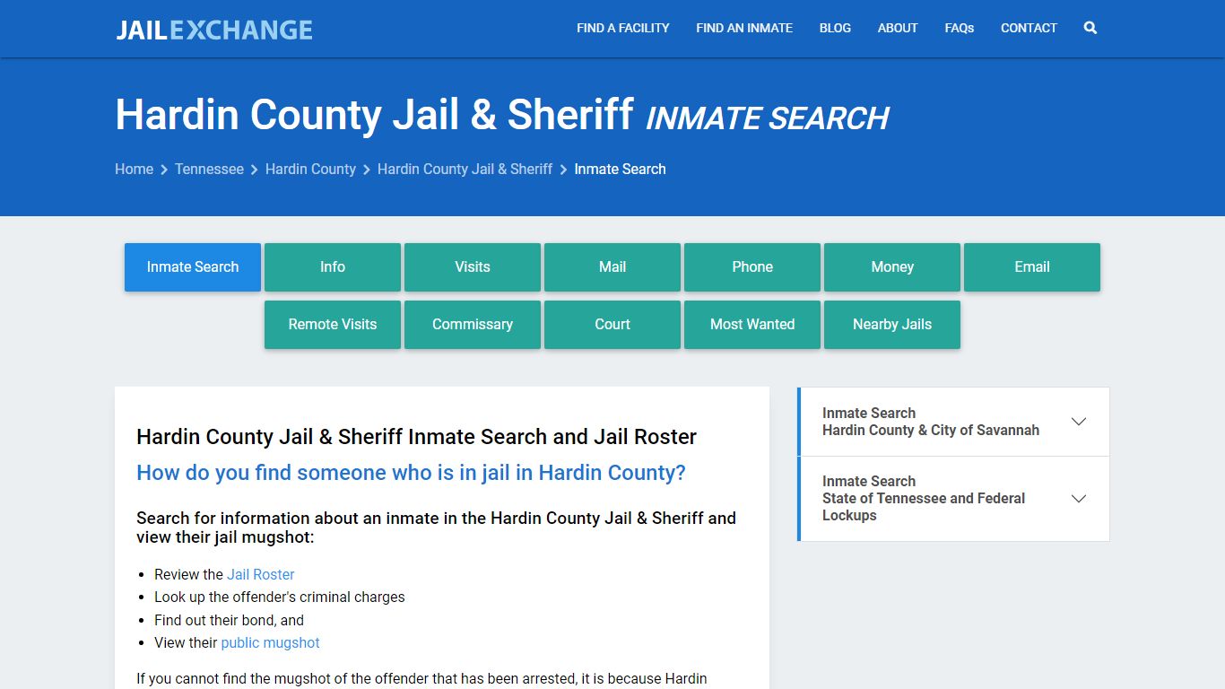 Hardin County Jail & Sheriff Inmate Search - Jail Exchange